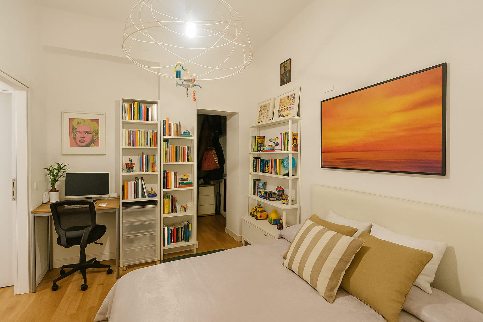 Camera da letto con studio